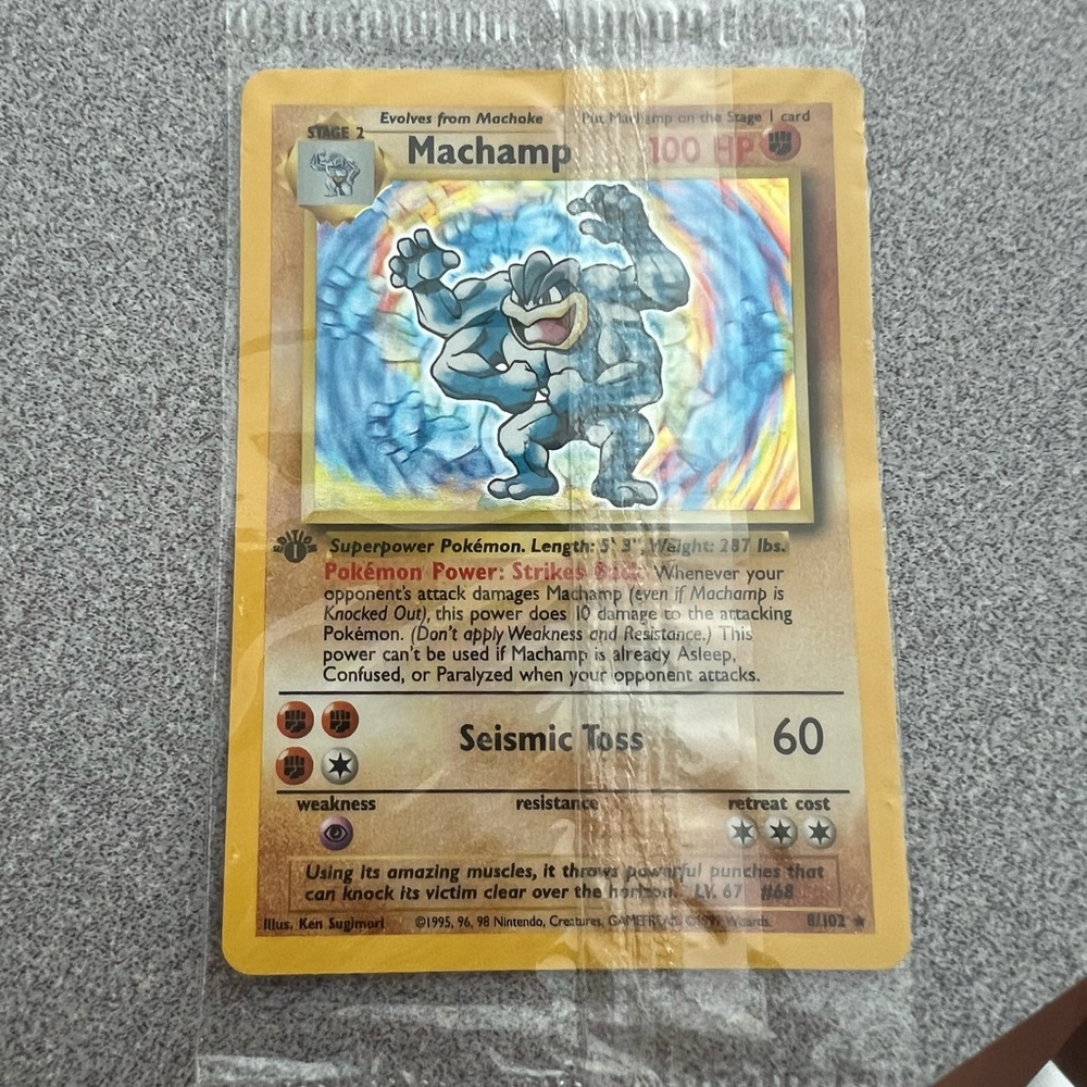 Machamp Pokemon 1st Edition Halo